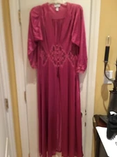 Lily of France Rosa Puleo-Szule Long Burgundy Nylon Nightgown | Medium