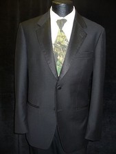 Black Tuxedo - 2 Button Notch 904, Super 150's Imported Man Made
