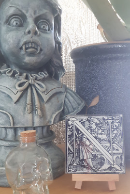 Glas Getränke Untersetzer - GOTH GOTHIC TODESBUCHSTABE INITIALE 