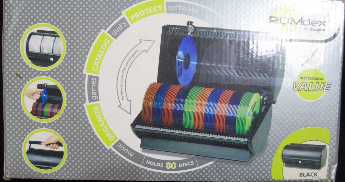 ROMdex by discgear 80 Disc CD DVD Selector ROMdex Storage Case