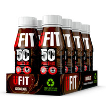 UFit 50g High Protein Shake Ready 2 Drink Chocolate Flavour Milkshake 8 x 500mls
