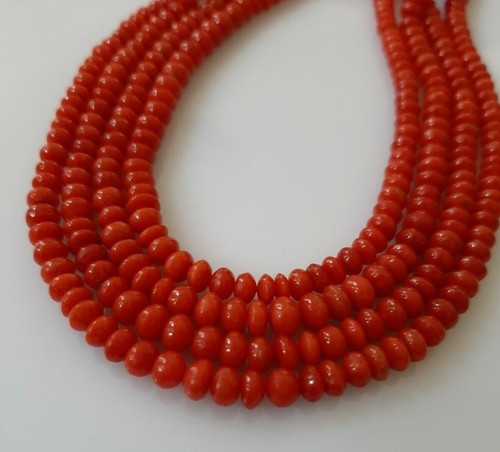 TOP QUALITY 100%Natural Italian Sea Red coral Hand-Cut Beads Undyed Coral Beads. - Picture 4 of 12