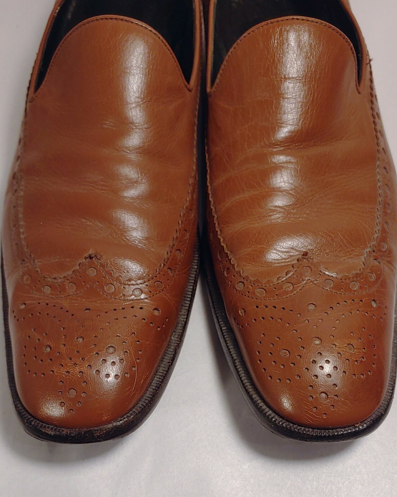 Mocassini eleganti YVES SAINT LAURENT in pelle marrone a coda di rondine da uomo taglia US 9D