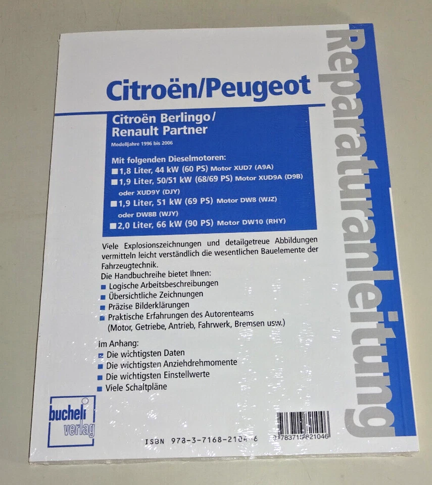 Manuale di Riparazione - Citroen Berlingo/Peugeot Partner Dieselmodelle - Da - Immagine 2 di 2