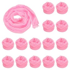 15Pcs Stocking Flower Fabric 65cm/26" for DIY Mesh Flowers Making, Light Pink