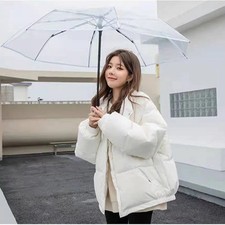 Rainproof Transparent Automatic Umbrella Clear Windproof Folding Sun