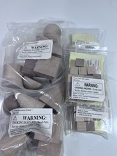 Wooden Geometric Solids 14 Pieces 48 Blank Cubes W/ Labels NEW