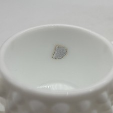 Vtg Fenton White Hobnail Open Sugar Creamer Individual Or Child Size