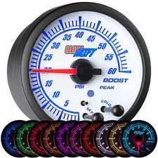 Slightly Used Glowshift White Elite 10 Color 60 Psi Boost Gauge Slightly Used Glowshift White Elite 10 Color 60 Psi Boost Gauge