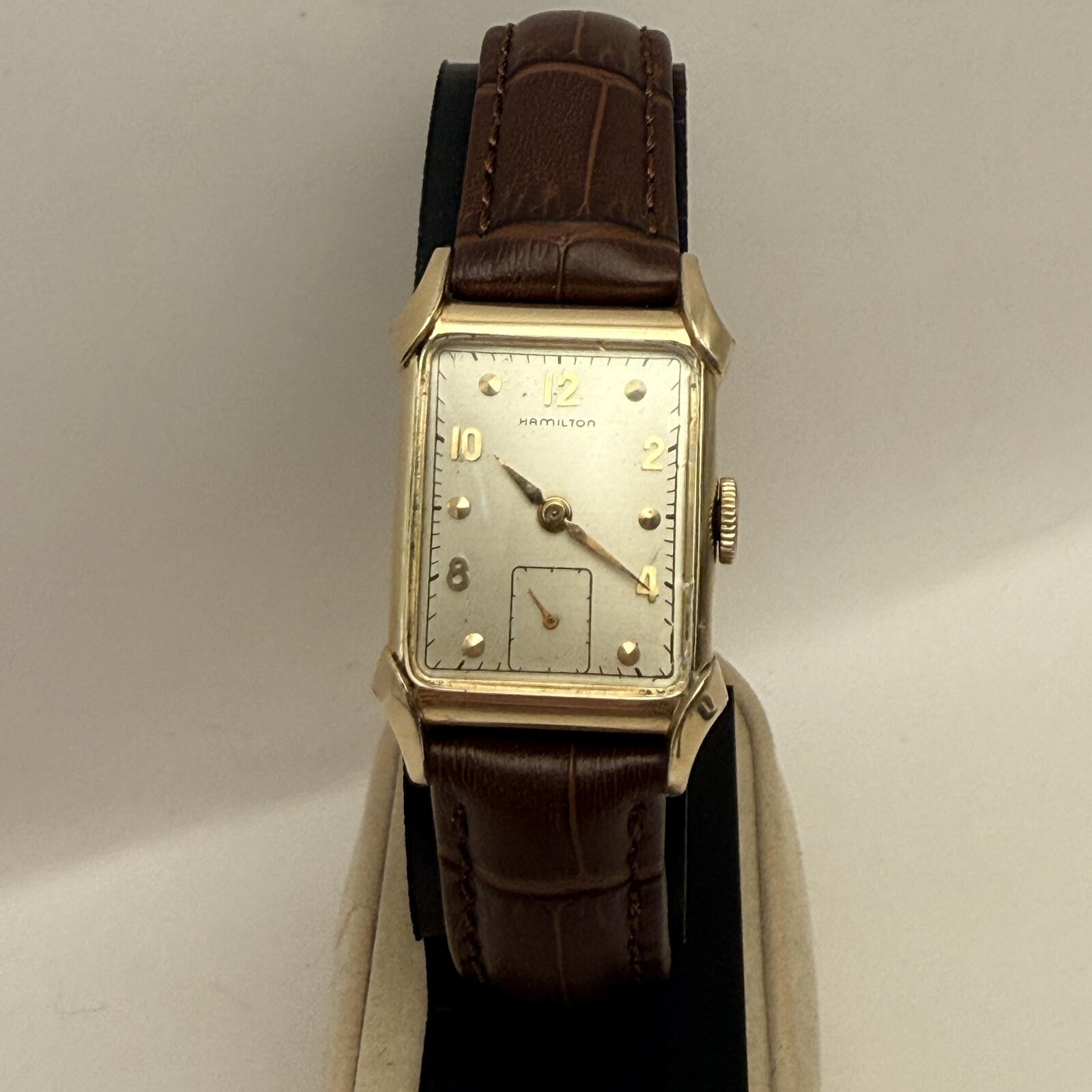 Hamilton Men's Vintage 1940s 'Milton' Manual Wind Tank 14k Gold Filled