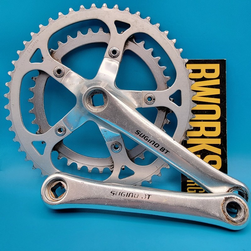 Sugino BT Square Taper Double Crankset 170mm 52/40t 5 Bolt 110 BCD Vintage   j13