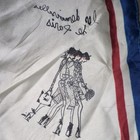 d'lizzy White Paris Print Scarf Wrap w/ Blue Red Border Women's — photo 6