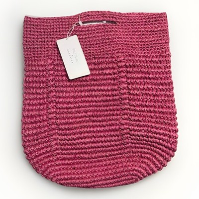 Mia Moretti x Kastex Pink Fique Beach Bag Market Tote Handmade Colombia NWT