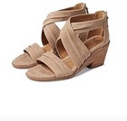Sofft Womens Samoa Rose Taupe Ruched Suede Heeled Sandals - Size 7.5 M No box