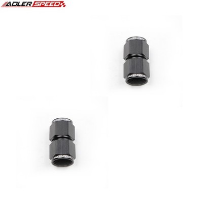 US SHIP 2PCS 10AN Female to AN-10 Female Aluminum Straight Fitting Adapter Black