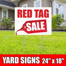 RED TAG SALE Yard Sign with H-Stakesdiscount clearance holiday store