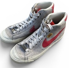 Nike Blazer '77 4Y youth High Top Lace-Up Sneakers Gray Red White Solid