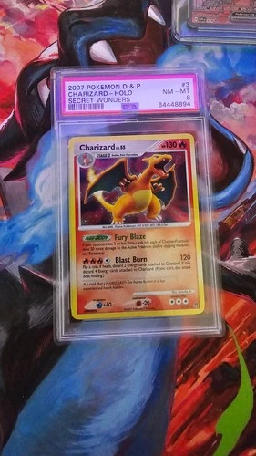 PSA 8 Charizard Diamond & Pearl Secret Wonders  DPBP#006 Holo