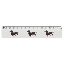 'Dachshund' White Plastic Ruler RL023664 