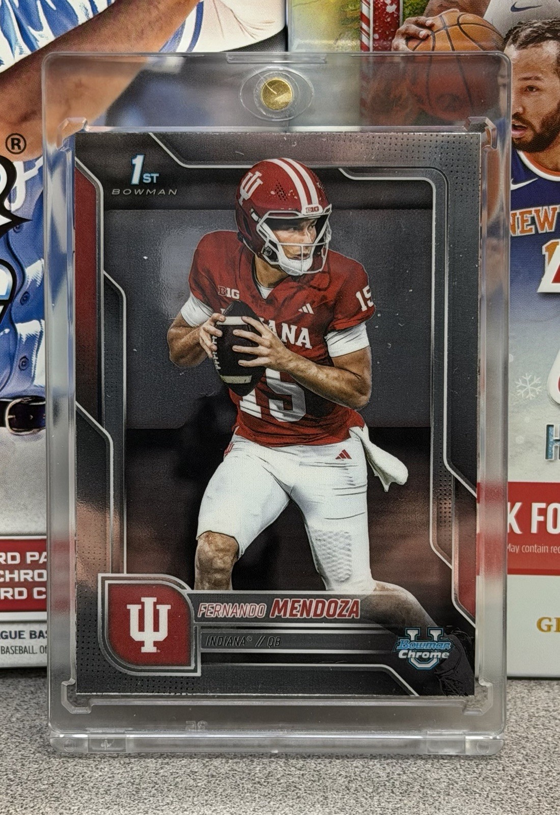 2025 Bowman U Chrome 🏈 Fernando Mendoza 1st Bowman Base #109 Indiana Hoosiers