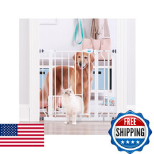 Carlson Extra Wide Walk-Thru Pet Gate w/ Small Pet Door, 29-36.5" W