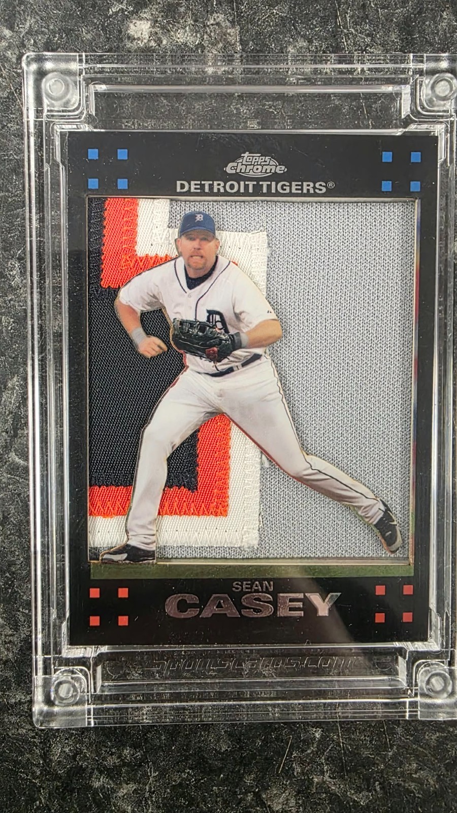 JERSEY FUSION SEAN CASEY JUMBO TIGERS GAME USED PATCH #D 4/25