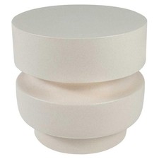 Afuera Living  Modern Ceramic 18" Accent Table in Cream