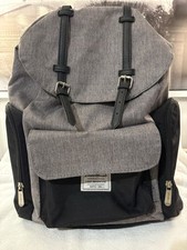 Black  Gray Eddie Bauer Baby Diaper Bag First Adventure Backpack Magnetic Close