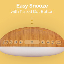 Wood Grain Sunrise Alarm Clock Digital Nightlight 26 Sleep Sounds White Noise