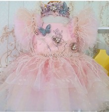 Baby Girls Dress Sequins Tulle Infant 1st Birthday 24 months with headband