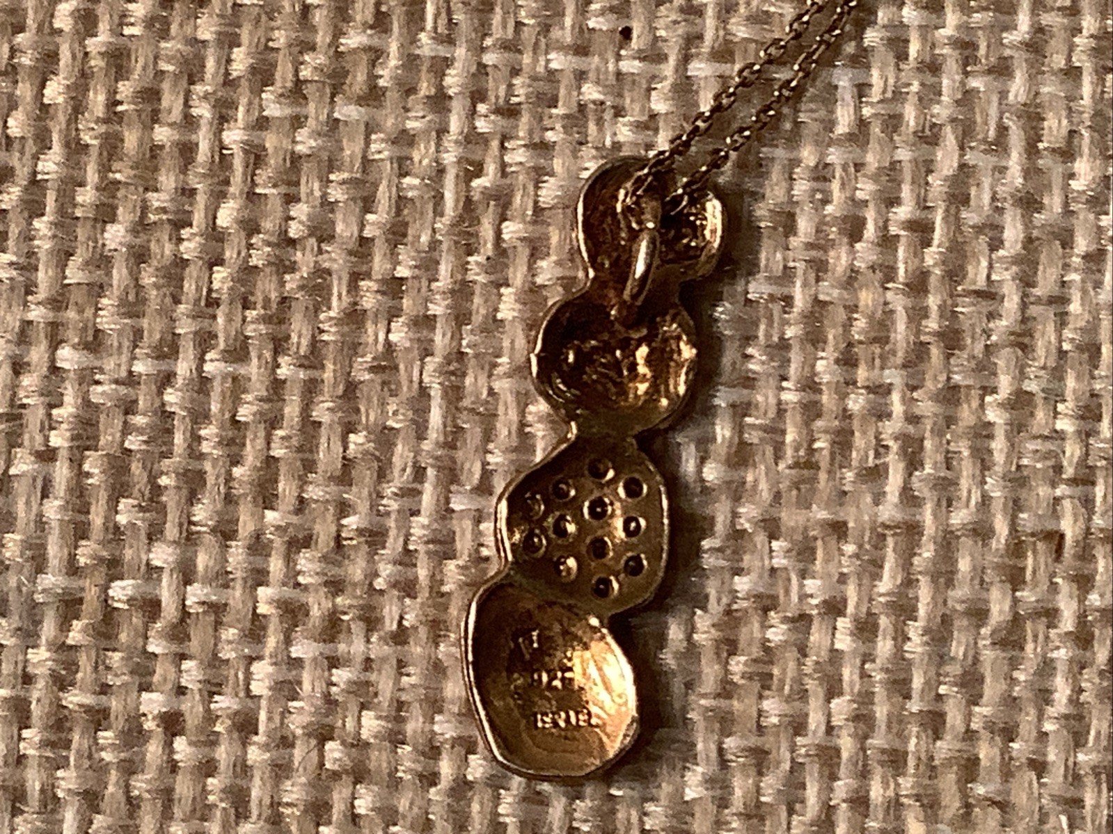 Silpada Gold Over Sterling Silver Pendant CZ Sparkles On 16-18” Chain Israel