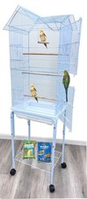 63" Large Roof-Top Bird Cage Rolling Stand Canary Parakeet Cockatiel LoveBird