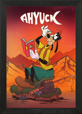 Goofy Ahyuck Angeln gerahmtes Wandbild Poster Leinwanddruck Bild
