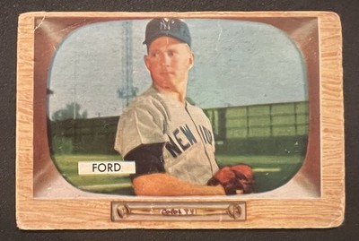 1955 Bowman Whitey Ford #59 (Creasing) Vintage New York Yankees  