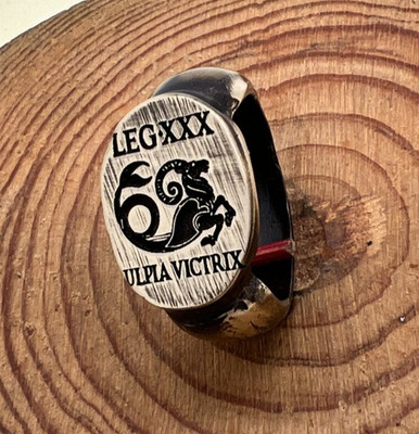 Legio XXX Ulpia Victrix SPQR seal ring Roman Style Handmade Bronze Antique Look