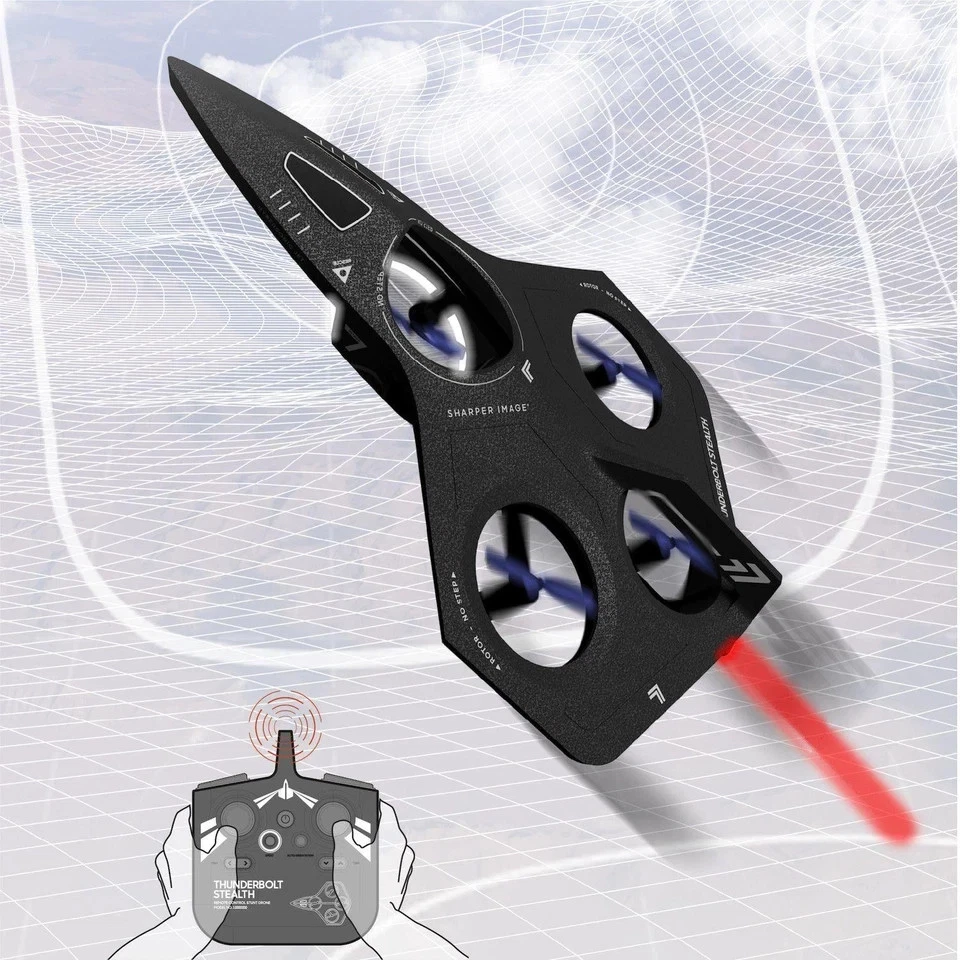 Sharper Image Thunderbolt Stealth Drone Gyro-Fly Rechargeable With Flight Assist - Image 3 of 4