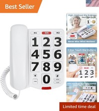 Large Button Phones for Seniors, Land Line Phones for Elderly House Phone 3...