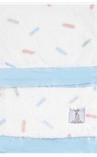 NEW 100 Little Giraffe Luxe Baby Blanket Faux Fur Sprinkles White Blue
