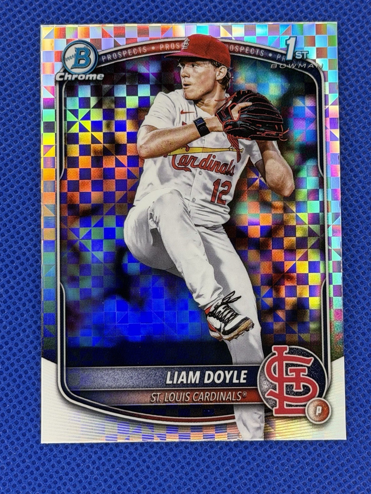 Liam Doyle 2025 Bowman Draft 1st Chrome X-Fractor #BDC-12 Cardinals #2 Prospect