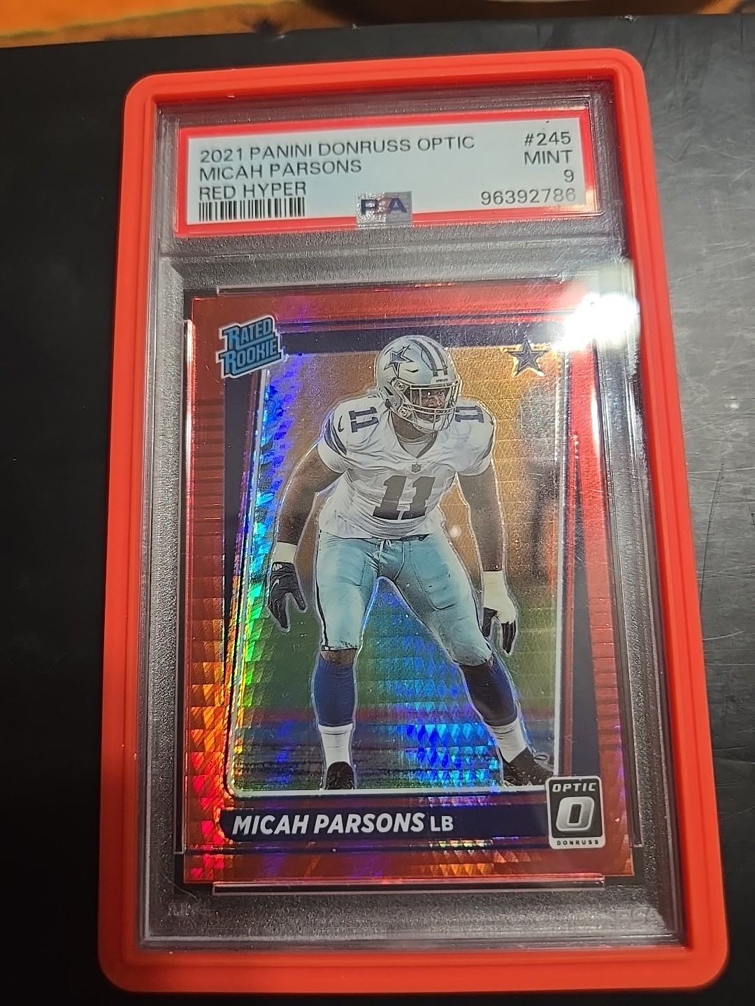 2021 Panini Donruss Optic - Rated Rookie Micah Parsons #245 Red Hyper Prizm (RC)