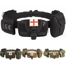 YAKEDA Tactical Battle Belt Patrol Duty Belts Utility Police Quick Detach Belt 