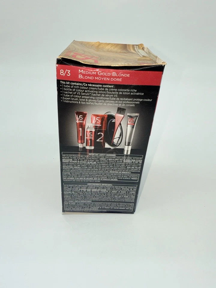 Vidal Sassoon Salonist 染发剂 永久 8/3 中号 金色 牙齿盒 — 第 4/4 张图片