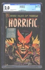 Horrific  11    CGC 2.0   Cover reattached with tape     Satan Cover
