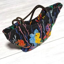 Vintage Paul Brent Coastal Life Tote Bag Seahorses Coral Reef Sun N' Sand