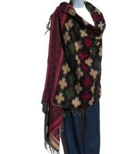 Yak Sheep Wool Blend Shawl/Throw Handloomed Reversible Color: Black Sand