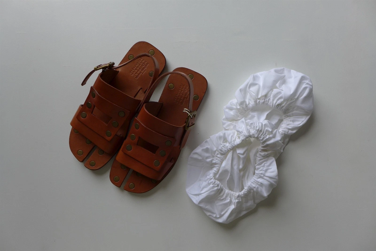 Maison Margiela Tabi Split-Toe Sandals Brown Calf Leather - size 39 - BNWB, £820