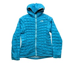 The North Face Jacket Girls Size M 10/12 Teal ThermoBall Hooded Insulated