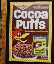 [ 1970s - 1980s Cocoa Puffs Cereal Box Front - Big G Showtime Home Movie System]