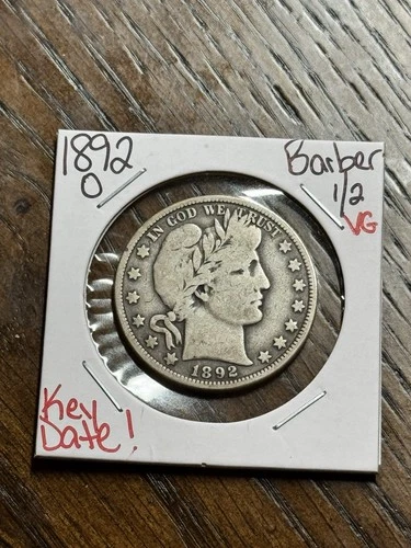1892 O Barber Silver Half Dollar VG - FN Very Good Key Date US Type Coin (18508)