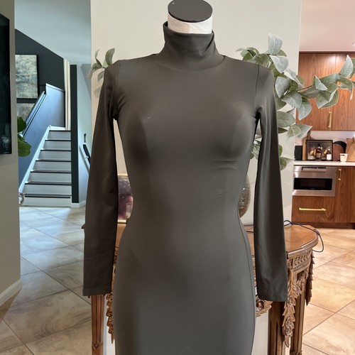 aritzia Women XS Olive turtleneck long midi contour dress EE - Picture 2 of 11